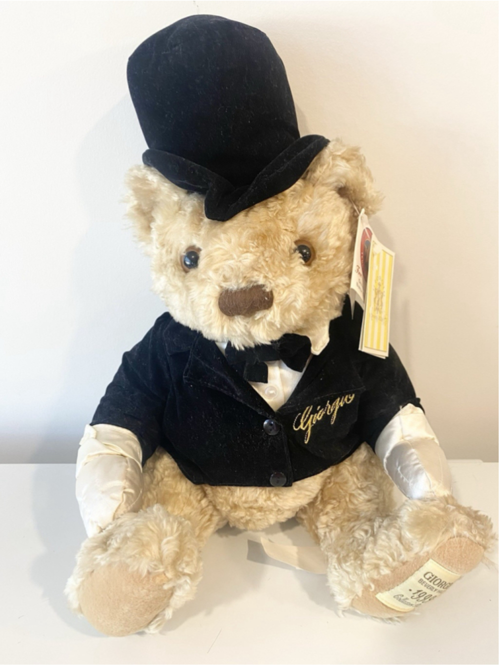 Giorgio Beverly Hills 1999 Collector Teddy Bear 14” Tuxedo Top Hat w/ Tags